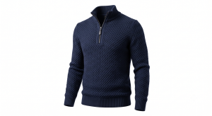Textured Quarter-Zip Knit Sweater