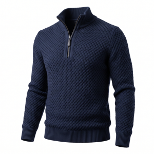 Textured Quarter-Zip Knit Sweater