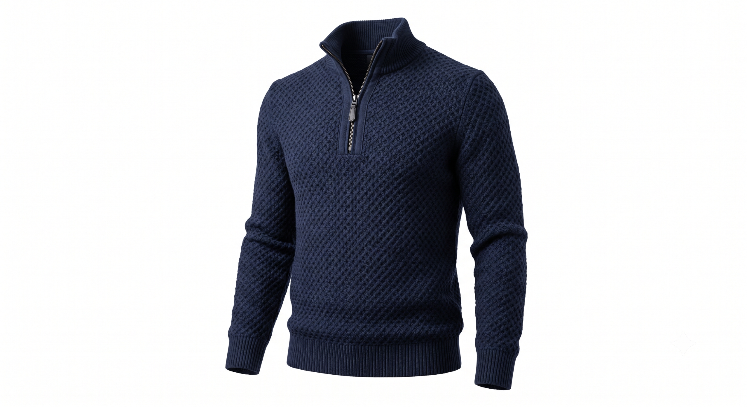 Textured Quarter-Zip Knit Sweater